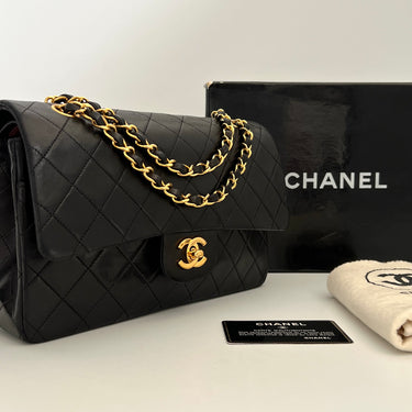 Chanel Timeless 25 double flap black vintage ref. 7938