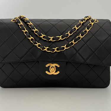 Chanel Timeless 25 double flap black vintage ref. 7938